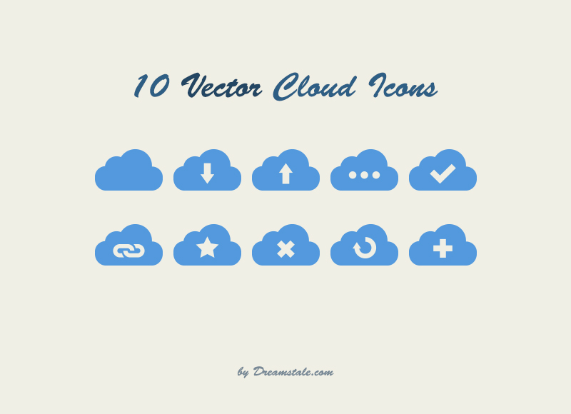 Free Download: 10 Vector Cloud Icons