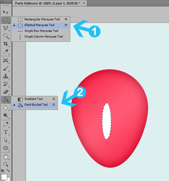 create party balloons in photoshop step 4a