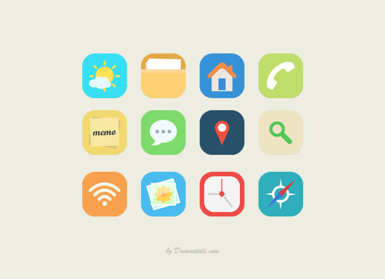 Vector Flat App Icons Free Download - Dreamstale