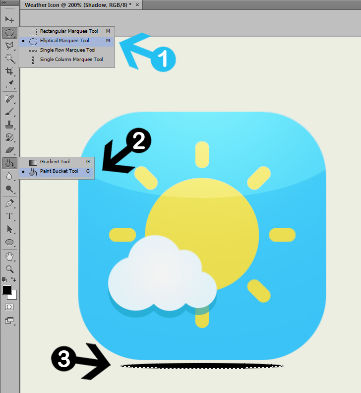create weather icon in photoshop step 10a