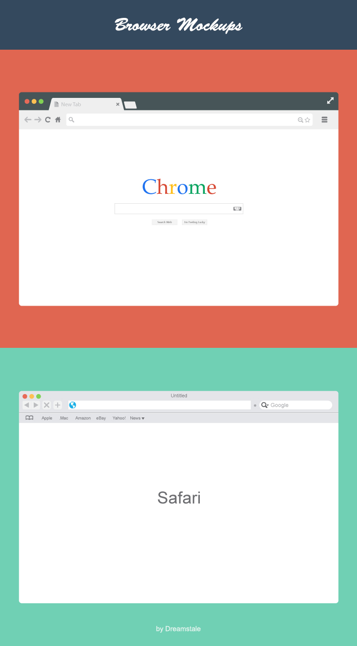 vector browser mockups - chrome and safari