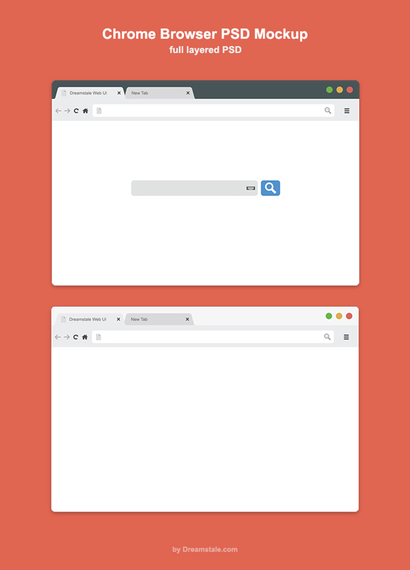 Free Chrome Browser PSD Mockup
