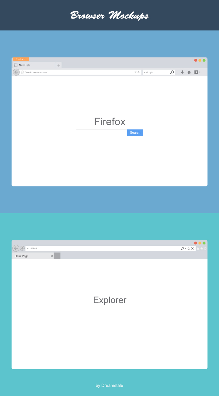 Freebie: Flat Vector Browser Mockups