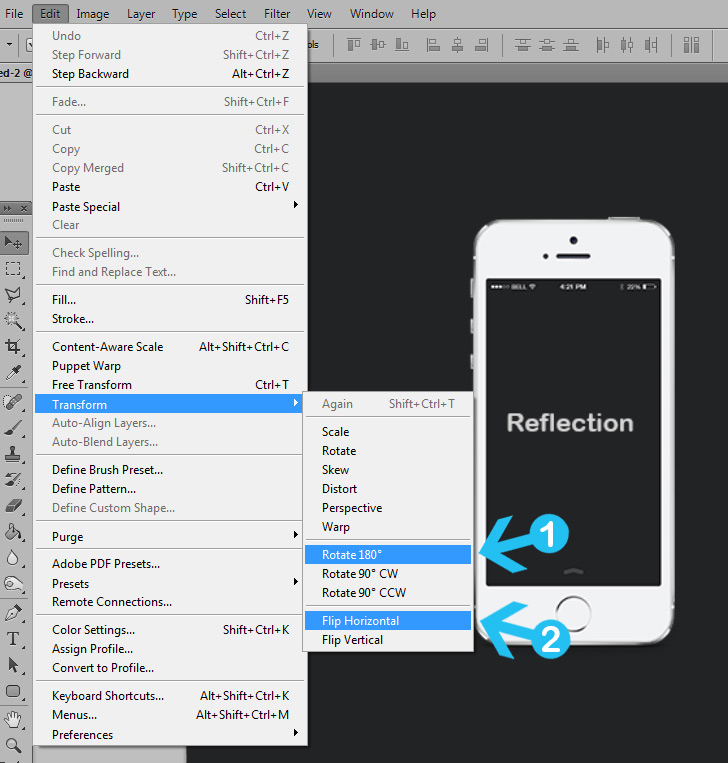quick tip: create a simple reflection in photoshop - step 2
