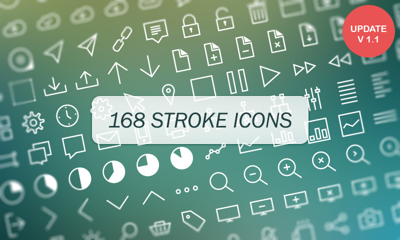 Free Download: 168 Vector Stroke Icons
