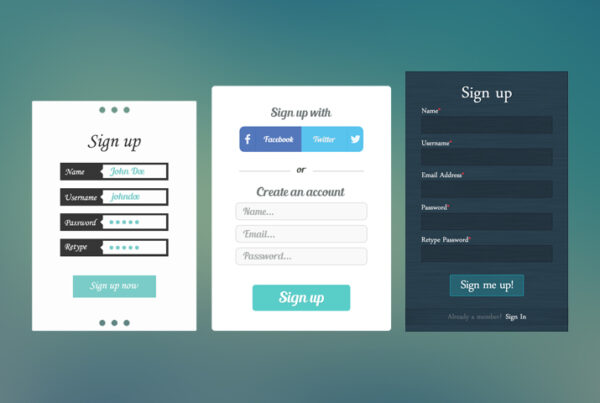 Sign Up Form Free PSD Templates