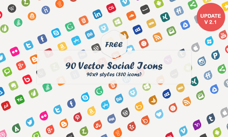 triatlón sencillo Groenlandia Free Download: 90 Vector Social Media Icons - Dreamstale