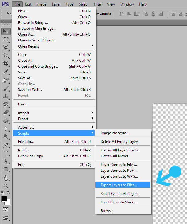 Export layers to seperate files in photoshop 2
