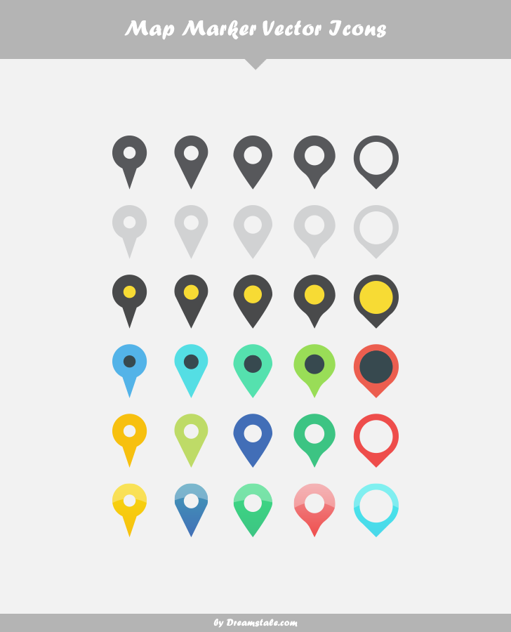 Free Download: 30 Map Marker Vector Icons
