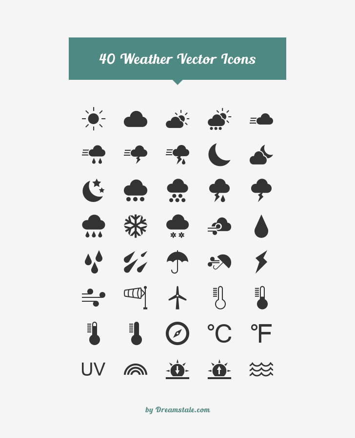 Freebie: 40 Weather Vector Icons
