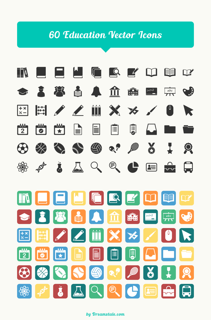 Freebie: 60 Education Vector Icons