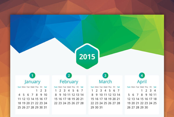 Free Flat Vector Calendar 2015