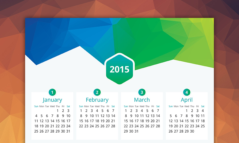Freebie: Flat Vector Calendar 2015