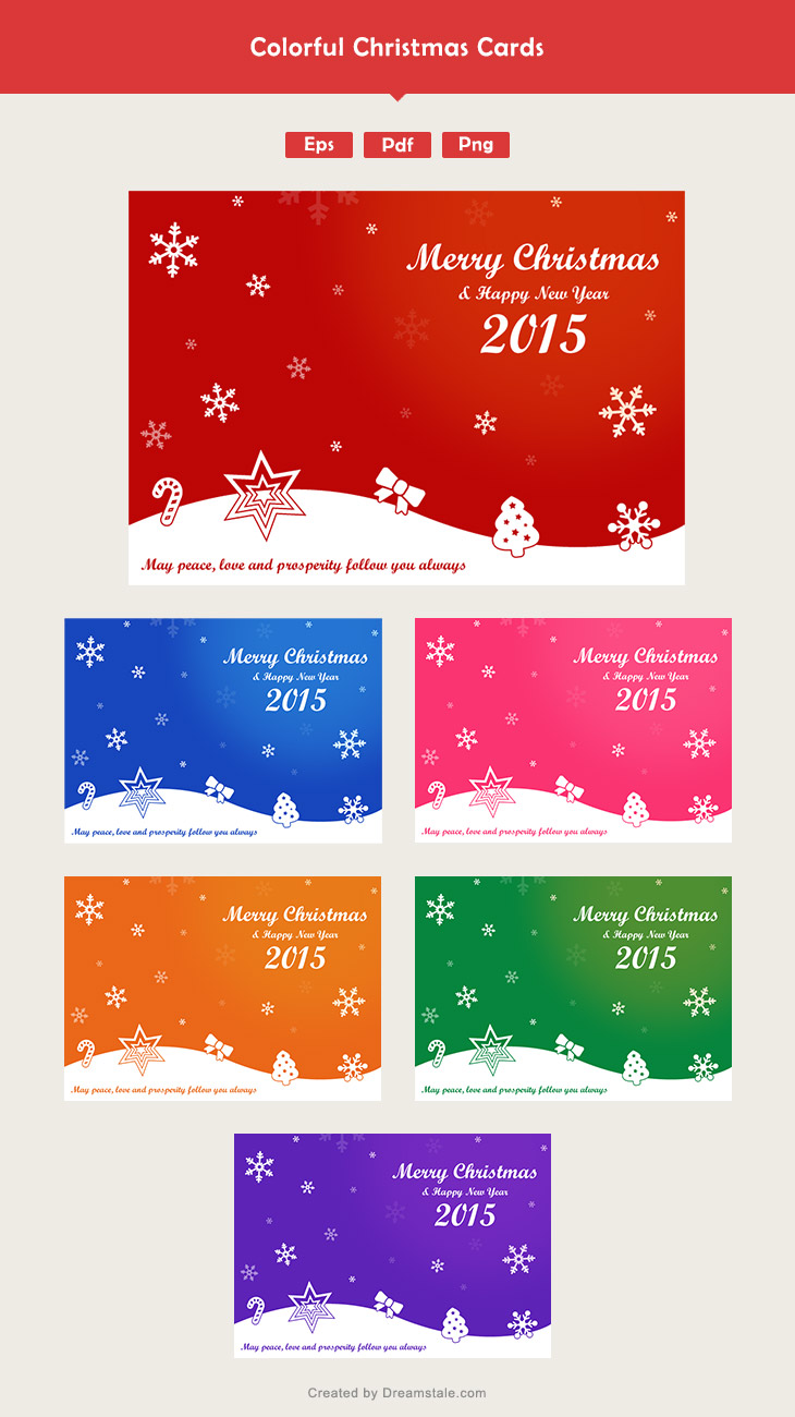 6 Colorful Free Christmas Card Vectors 1