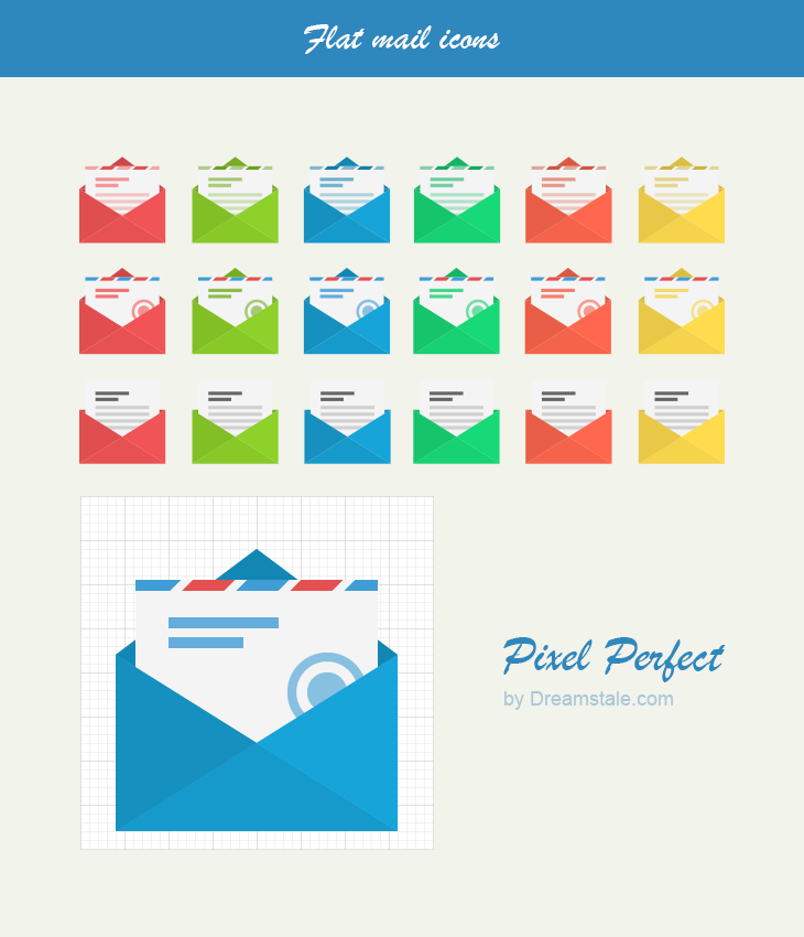 Flat vector mail icons by dreamstale large