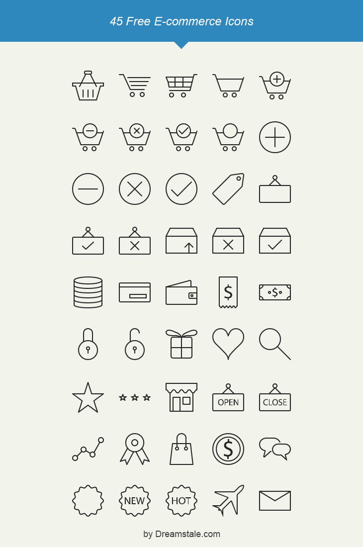 freebie 45 free e-commerce vector icons preview