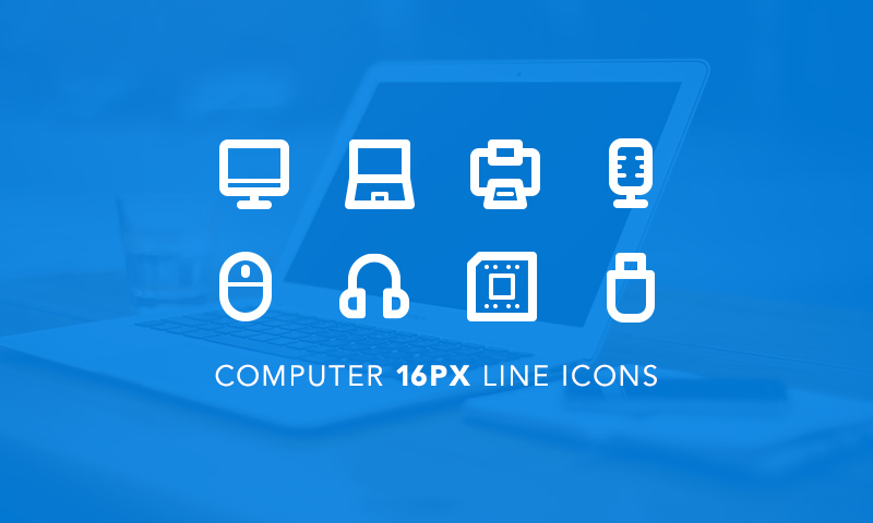 Freebie: Computer Line Icons
