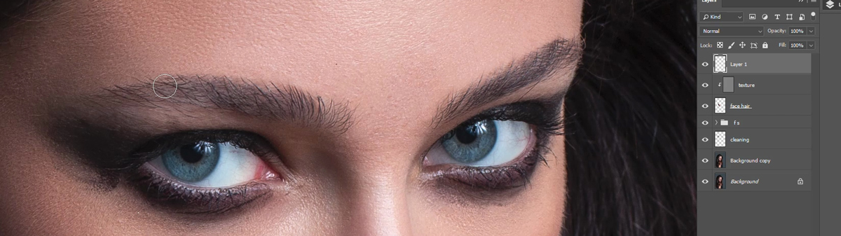 Tutorial: Remove Stray Hairs in Photoshop 20 step4 face hair retouching f Tutorial: Remove Stray Hairs in Photoshop