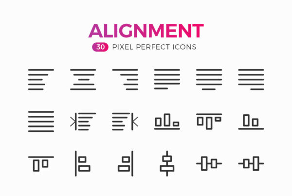 Alignment Line Icons 1 Scalable Vector Icons