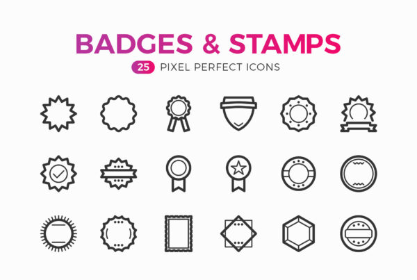 Sharp Stamp & Badge Icons