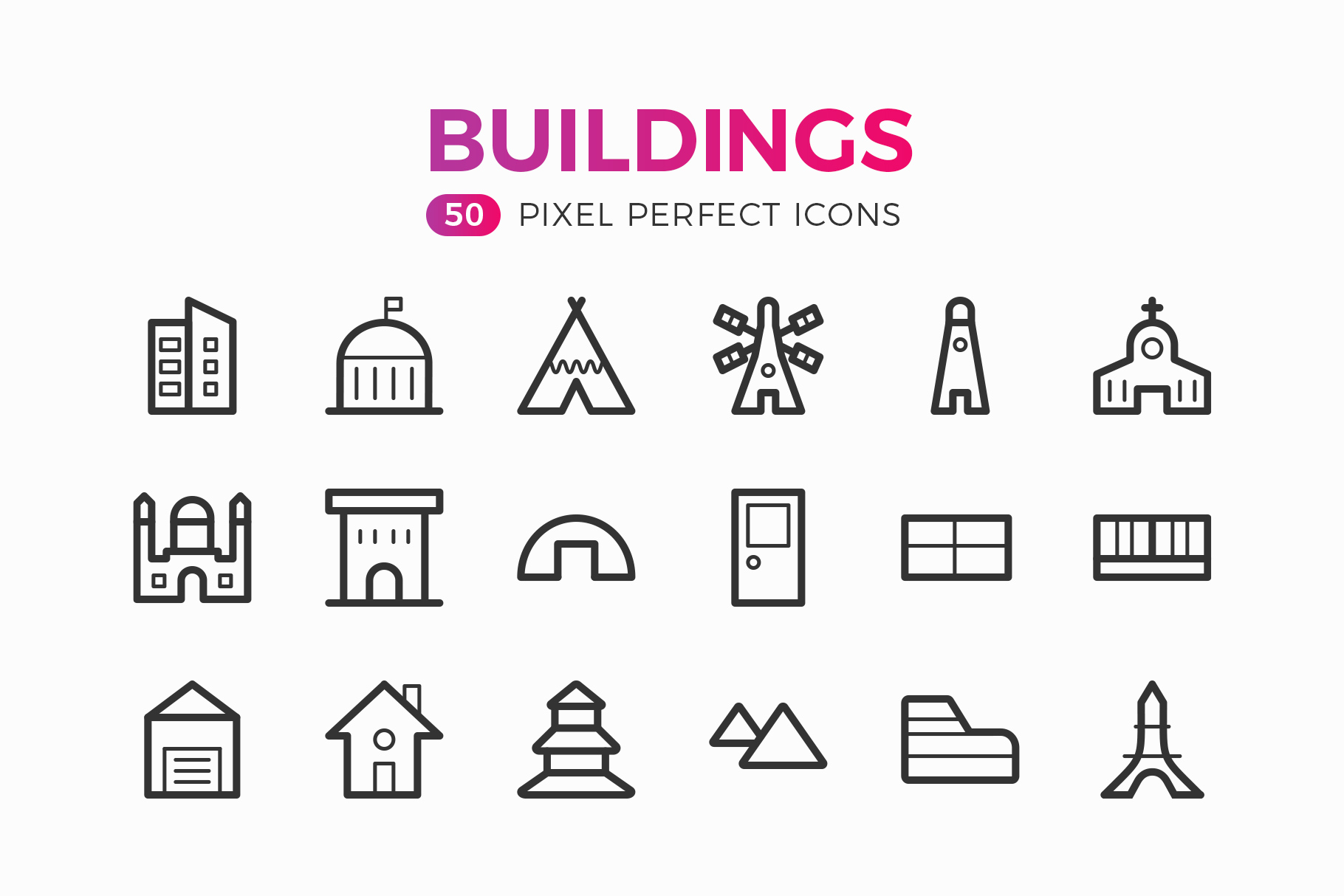 Landmarks & Building Icons 1 Sharp Landmarks & Building Icons