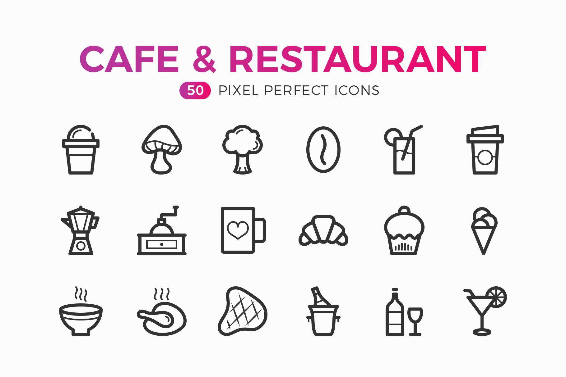 Cafe & Restaurant Icons Dreamstale