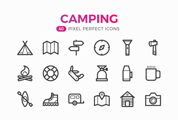 Sharp Camping & Hiking Icons