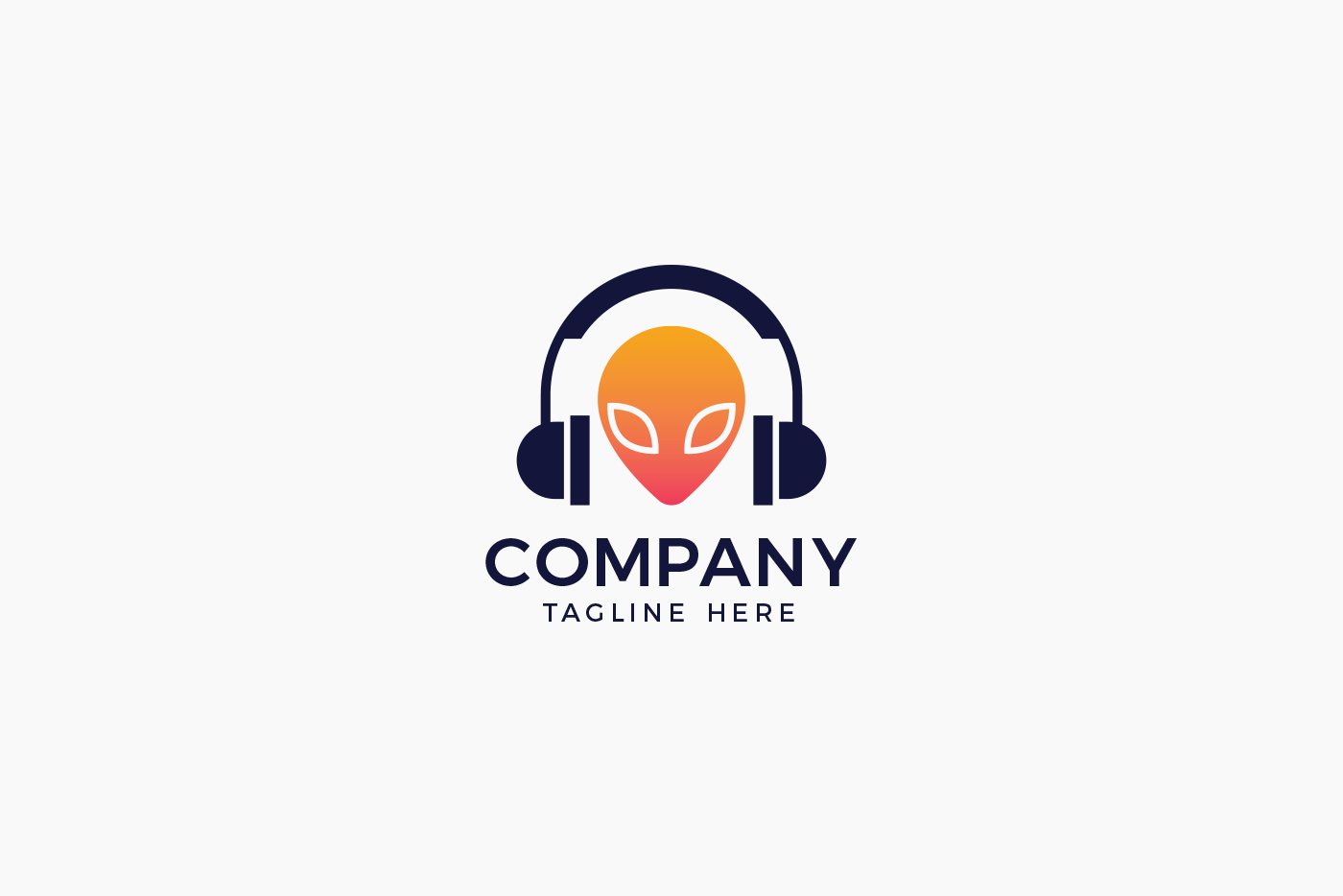 Alien Headphones Music Logo Template 3 svg+xml;charset=utf Alien Headphones Music Logo Template