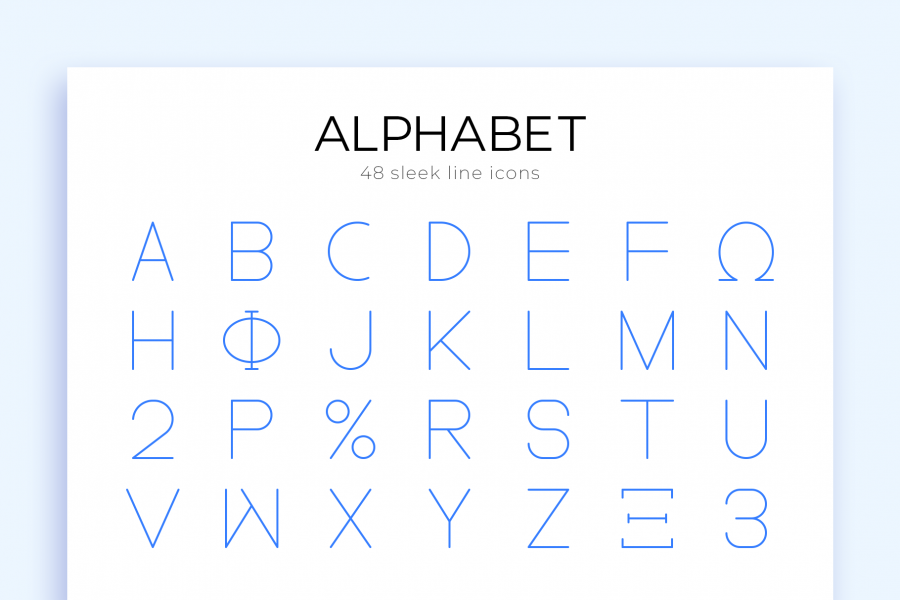 Alphabet Vector Line Icons - Dreamstale