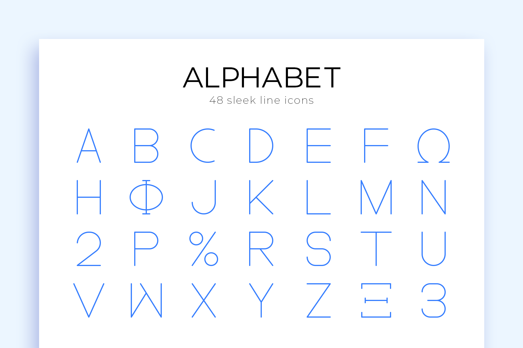 Alphabet Vector Line Icons - Dreamstale