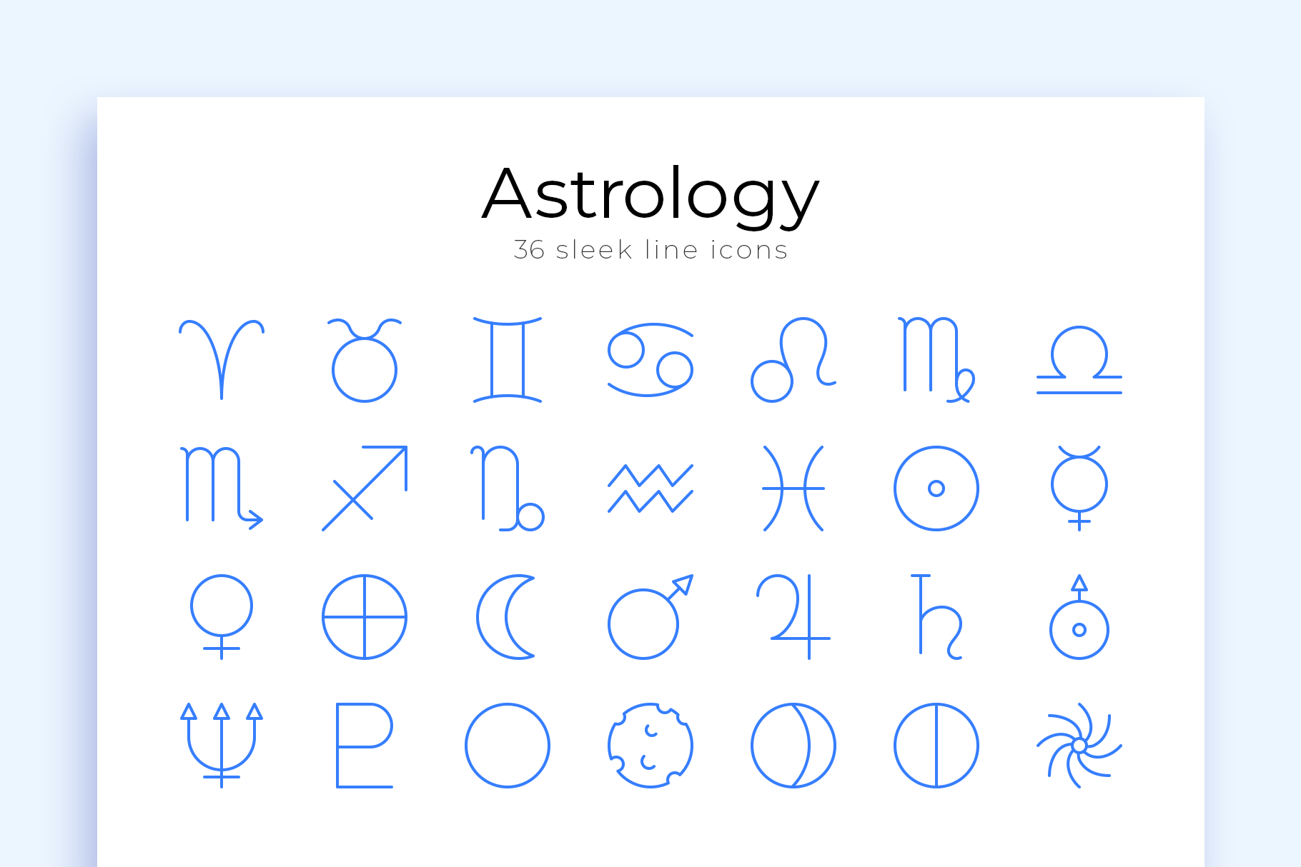 Astrology & Horoscope Vector Line Icons 1 Astrology Sleek Line Icons
