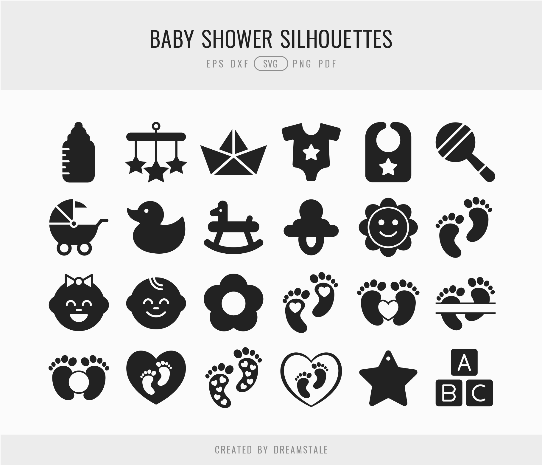 Baby Shower SVG Clipart Bundle 4 svg+xml;charset=utf Baby Shower SVG Clipart Bundle