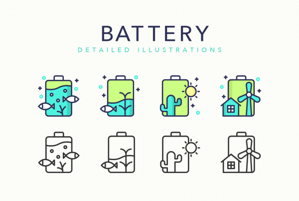 Battery & Energy Detailed Vector Icons