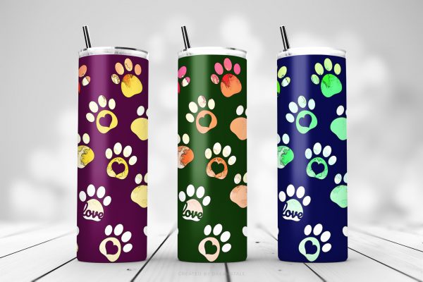 Cartoon Pet Paws Tumbler Sublimation Wraps 1 Cartoon Pet Paws Tumbler Sublimation Wraps 1