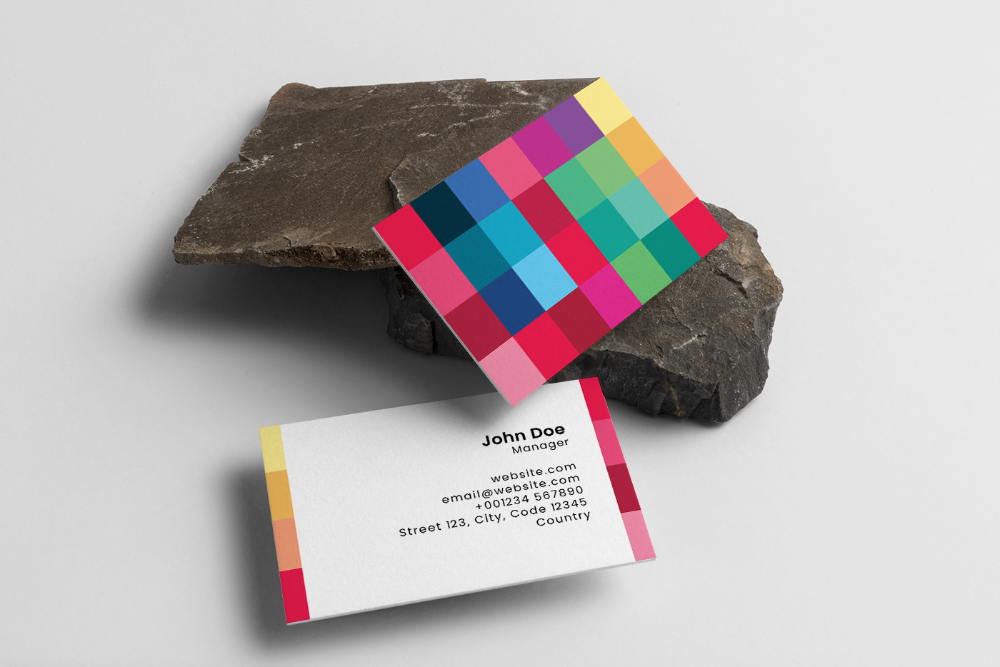 Colourful Shapes Business Card Template 2 svg+xml;charset=utf Colourful Shapes Business Card Template