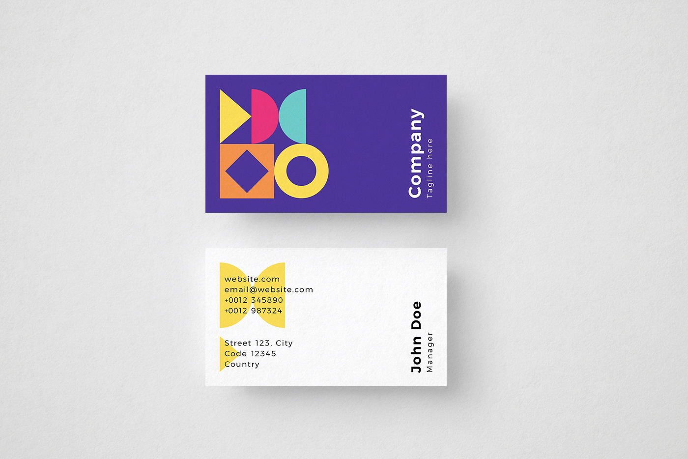 Colourful Geometric Shapes Business Card Template 1 Colourful Geometric Shapes Business Card Template
