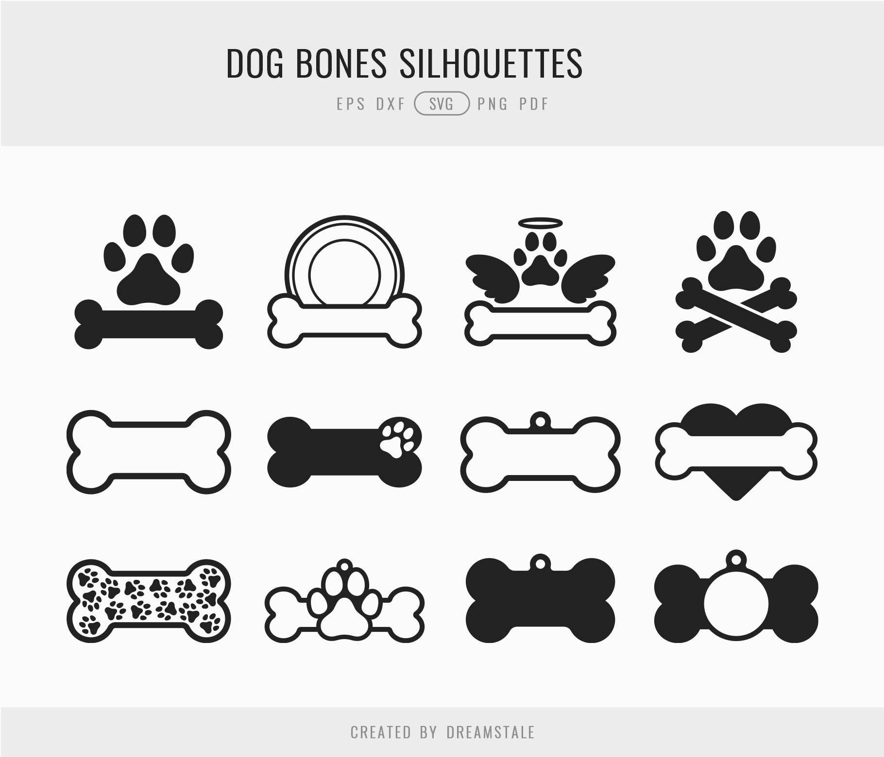 Dog Bones SVG Clipart Bundle 4 svg+xml;charset=utf Dog Bones SVG Clipart Bundle