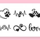 Dog Love Paw Print Clipart