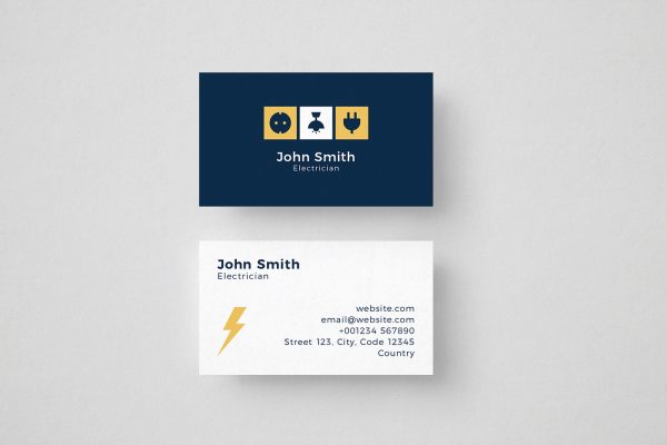 Electrician Business Card Template 1 Professional Electrician Business Card Template