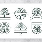 Tree Monograms SVG Clipart Bundle