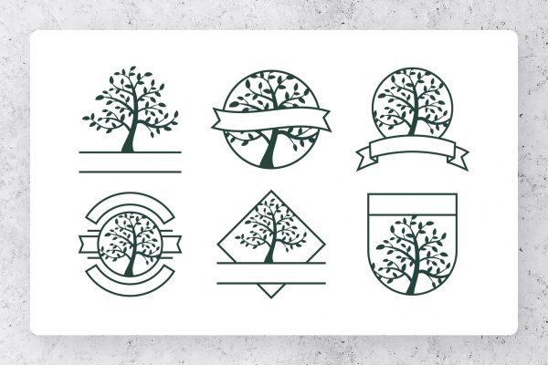 Tree Monograms SVG Clipart Bundle