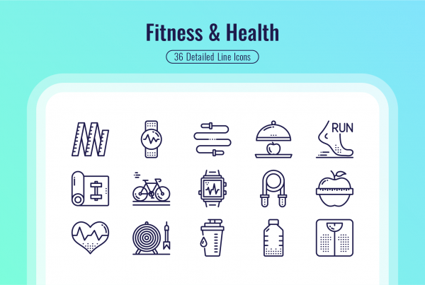 Fitness & Health Detailed Icons