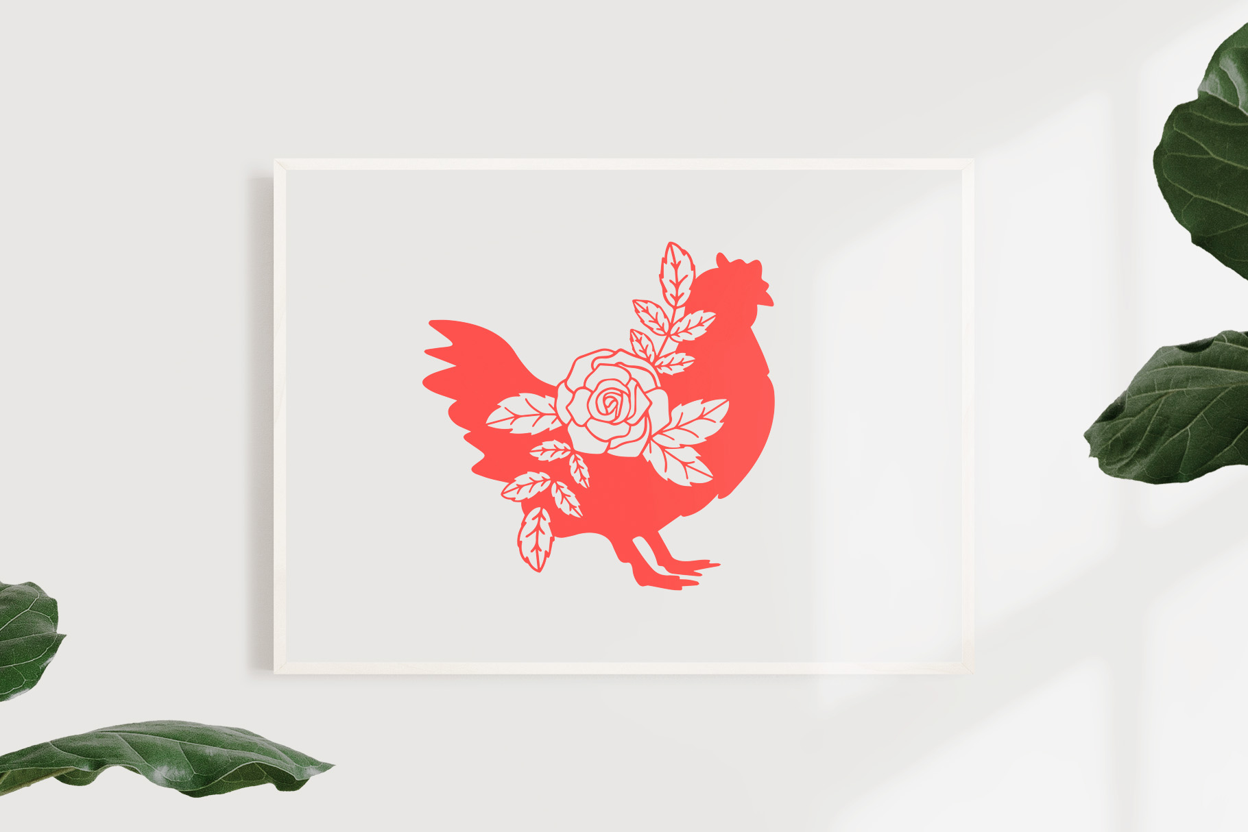 Floral Chickens SVG Clipart 3 svg+xml;charset=utf Floral Chickens SVG Clipart