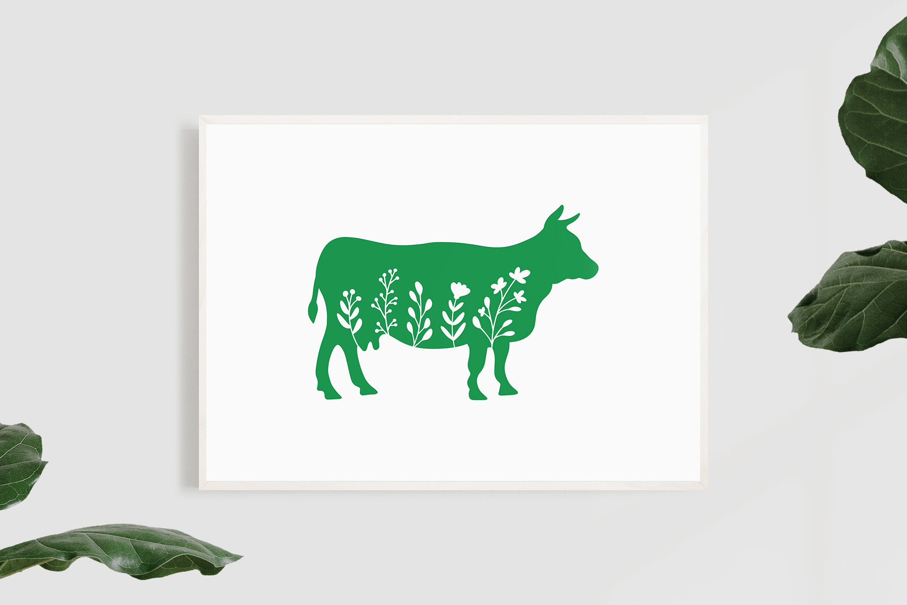 Floral Cow SVG Animal Silhouettes 3 svg+xml;charset=utf Floral Cow SVG Animal Silhouettes
