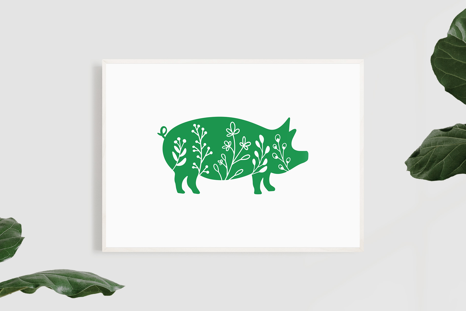 Floral Cute Pig SVG Animal Silhouettes 3 svg+xml;charset=utf Floral Cute Pig SVG Animal Silhouettes