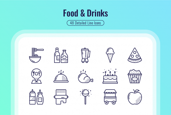 Food & Drinks Detailed Icons