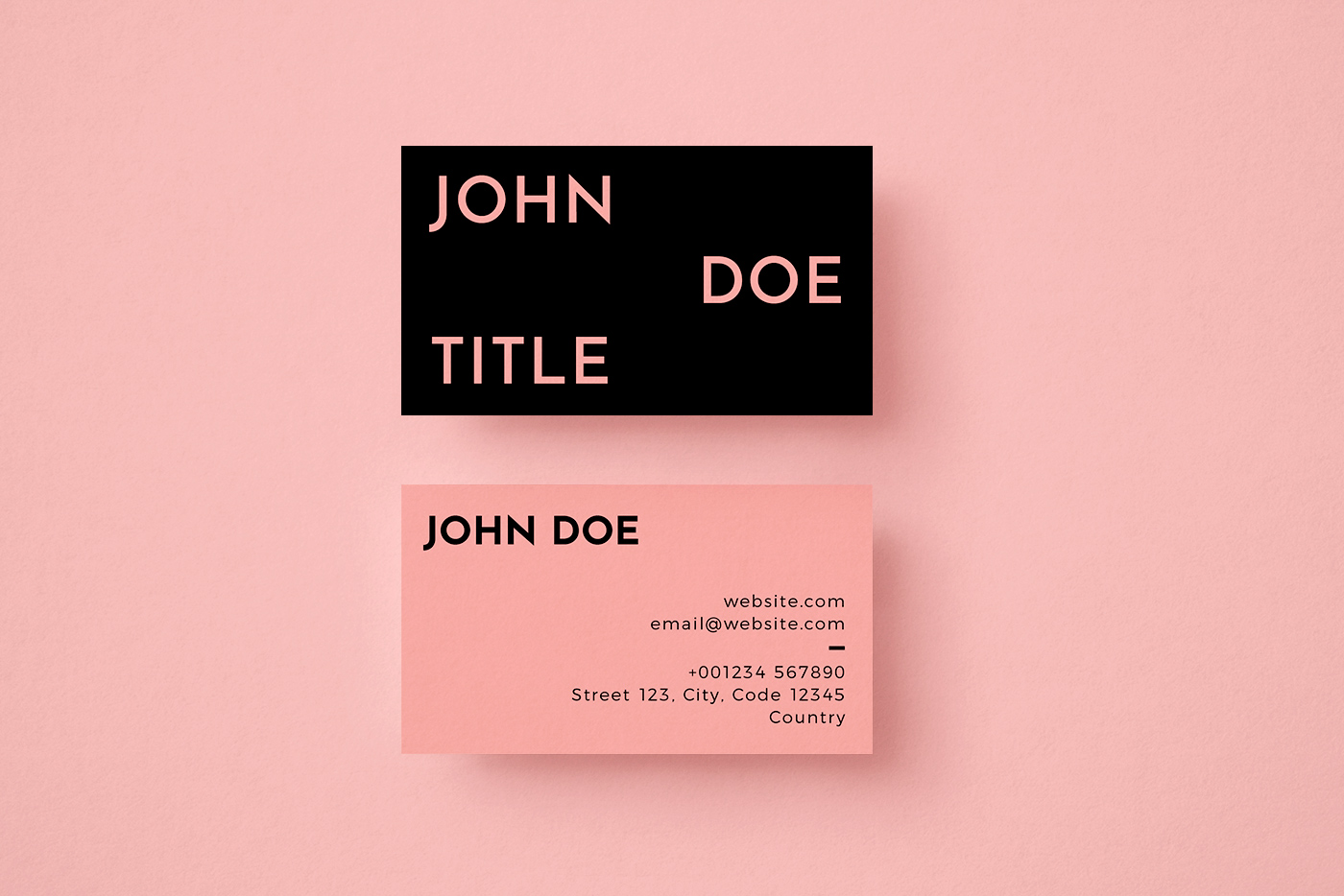 Free Black & Pink Business Card Template 1 Free Black & Pink Business Card Template