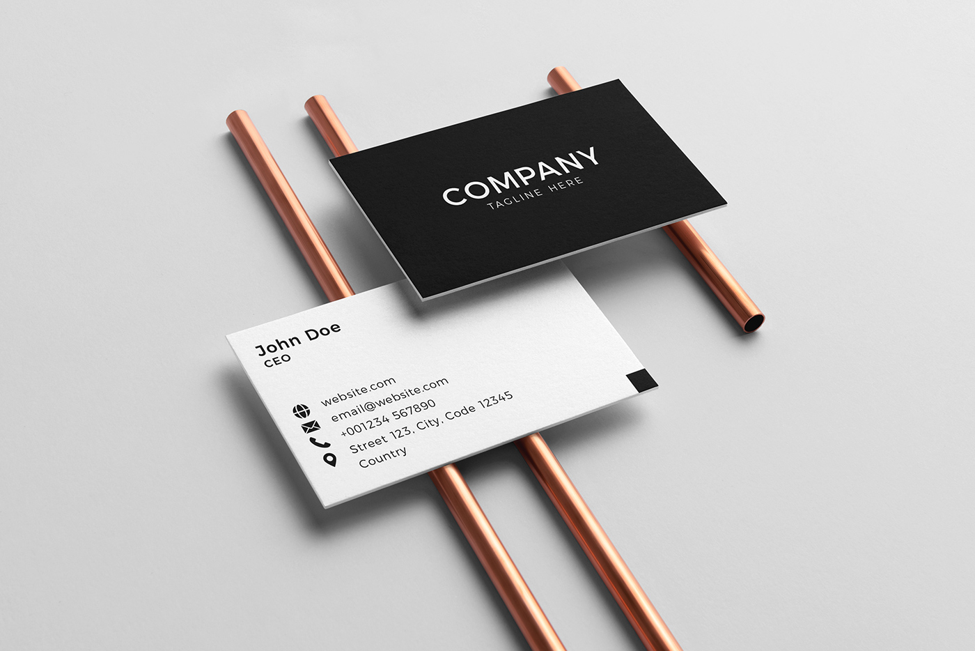 Free BW Simplistic Business Card Template 3 svg+xml;charset=utf Free BW Simplistic Business Card Template