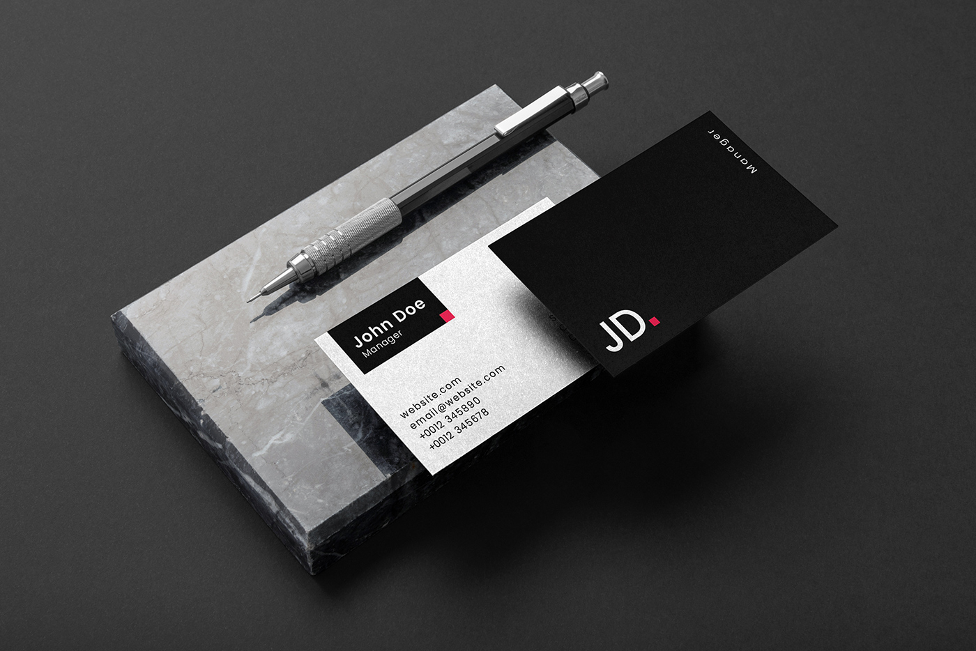 Free Manager Dark Business Card Template 2 svg+xml;charset=utf Free Manager Dark Business Card Template