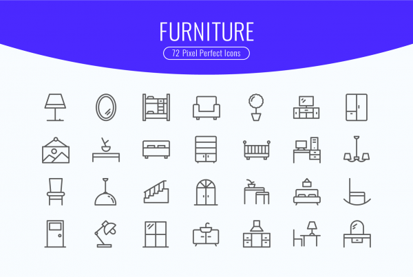 Furniture Line Icons 1 Scalable Vector Icons